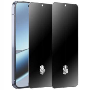 Imagem de BWEDXEZ Pacote com 2 protetores de tela de privacidade fosco de 360 graus para Google Pixel 9 Pro XL, antirreflexo, antiespião, 4 lados, suporte para desbloqueio de dedo de 17,3 cm