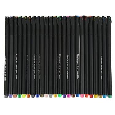 Imagem de Conjunto de 24 canetas coloridas Fineliner de 0,4 mm com ponta fina 24 cores Design aquarela Canetas micro linha Canetas marcadoras de controle preciso para artistas Estudantes
