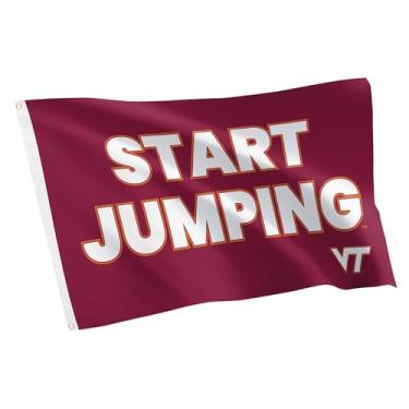 Imagem de Desert Cactus Bandeira Virginia Tech - Banner Hokies VT de 9,8 x 1,5 m, tela de tecido durável interno/externo (estilo G1)