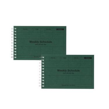 Imagem de MARK'STYLE Agenda semanal sem data A6, pacote com 2 – Agendador horizontal de tamanho de bolso de 58 semanas com visão geral mensal e lista de tarefas para uso em mesa, escritório ou estudo (verde
