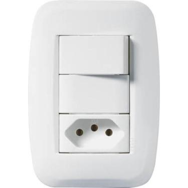 Imagem de Conjunto 1 interruptor paralelo + 1 tomada 2p+t 10a pezzi classica 500