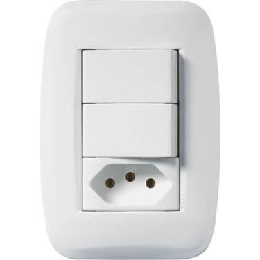 Imagem de Conjunto 2 interruptor simples + 1 tomada 2p+t 20a pezzi classica 5000