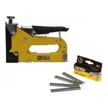 Imagem de Grampeador Grampeadeira Marceneiro Tapeceiro Dtools Profissional C/100
