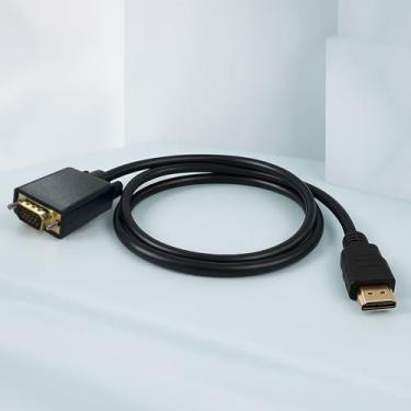 Imagem de Cabo HDMI para VGA 1,8 m (6 pés) - Cabo conversor unidirecional macho para macho, 1080p Full HD, compatível com laptop/desktop