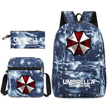 Imagem de Conjunto de mochilas Resident Evil Cartoon Kids Nylon, 3 unidades