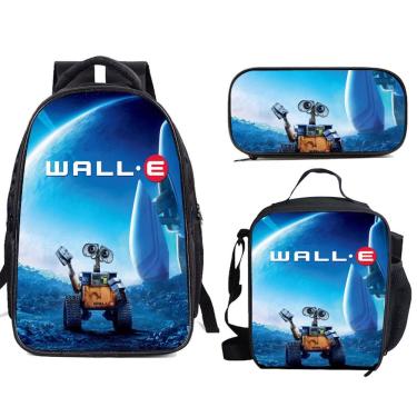 Imagem de Conjunto de mochilas escolares Walles, 3 peças com bolsa de ombro e estojo para lápis