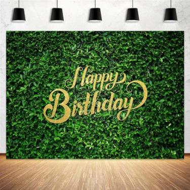 Imagem de 1,5 x 7,5 m folhas verdes cenário feliz aniversário safári selva decoração festa de aniversário faixa verde natural parede festa mulher menina fundo sessão de fotos fotografia cenário