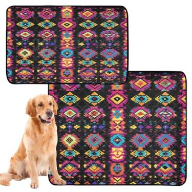 Imagem de CEBUGI Almofadas de xixi laváveis para cães, pacote com 2, almofadas impermeáveis para filhotes de cachorro, antiderrapante, à prova de vazamento, para cama de cercadinho, estampa abstrata