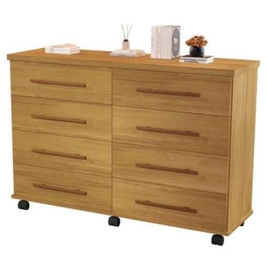 Imagem de Cômoda 8 Gavetas Jade Mel Luxo - Móveis Primus, Mel Luxo