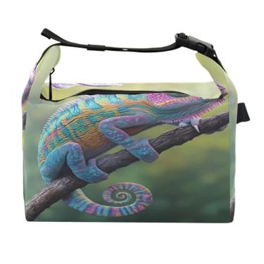 Imagem de STAYTOP Lancheira colorida lagarto com fivela, lancheira isolada para meninos e meninas, lancheira térmica para trabalho escolar