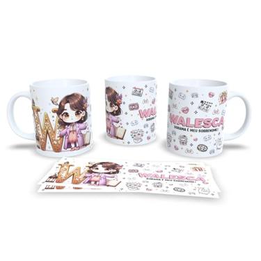 Imagem de Caneca Personalizada Amanda, Design Dorama, Anime Kawaii, Cerâmica Branca, com Ilustração de Personagem (W)
