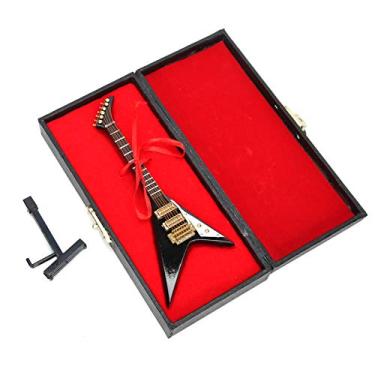 Imagem de Ainoli guitarra elétrica modelo preto mini instrumentos musicais coleção presente ornamentos 14cm