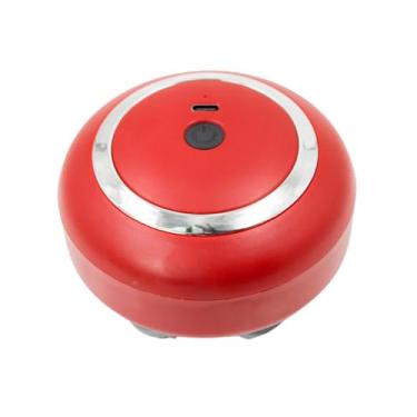 Imagem de Massageador Elétrico de Cabeça USB, 3 Níveis de Velocidade, Vermelho, Plástico e Silicone, Recarregável 600mAh, 7x9,5cm, Bivolt, Portátil com Cabo USB Tipo C