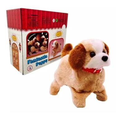 Imagem de Cachorro de Pelúcia Interativo que Anda, Dá Cambalhota e Late | Brinquedo Infantil com Som e Movimento, Hipoalergênico