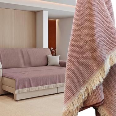 Imagem de Manta de Sofa, Manta para Sofa Grande, 4,00 X 1,8m Decorativa e Capa Protetora Algodão Artesanal Resistente e Duradouro (Caramelo,1,50x1,80m)