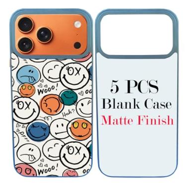 Imagem de JUSTRY 5 peças de capa de telefone em branco de sublimação capas de celular compatíveis com iPhone 17 Pro Max, 6,9 polegadas, fácil de sublimar faça você mesmo, capa móvel 2 em 1 2D macia TPU +