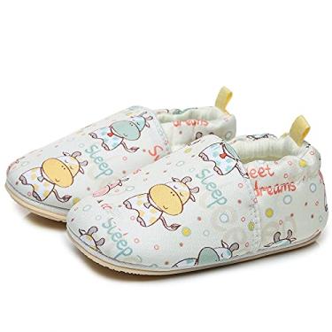 Imagem de TIMATEGO Sapatos infantis para bebês meninos e meninas com sola antiderrapante mocassins infantil primeiro andador casa para berço (6-24 meses), 01 Vaca bege, 9-12 Months Infant
