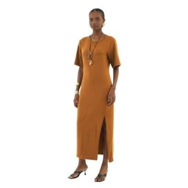 Imagem de Vestido Colcci Midi Manga Curta Com Fenda Lateral-Feminino