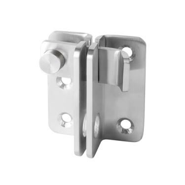 Imagem de Mooche Trava de porta com orifício para cadeado, fechadura de porta de celeiro de aço inoxidável, trava de porta deslizante, trava de segurança para banheiro, celeiro, garagem, quarto de animais de