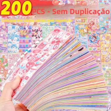Imagem de Adesivos a Laser Kawaii Em Estilo Cartoon, 20-200 PCS, Cartões Fofos P