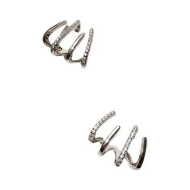 Imagem de Brincos De Clipe Com Gancho De Quatro Garras Em Ouro CZ Para Mulheres,