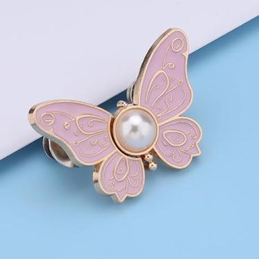 Imagem de 2 peças de aperto de cintura para mulheres - broches de botão de cintura, fivela: sem costura, sem ferramentas, clipes ajustáveis e suprimentos de nós para jeans soltos, saias, vestidos (rosa)