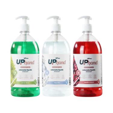 Imagem de Kit com 3 Sabonetes Líquidos Glicerinados Para Mãos 1L Up Hand Essential - Erva Doce, Algodão, Romã