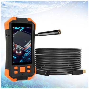 Imagem de CZCZC Espelho de banheiro de 20 cm montado na parede preto, espelho de maquiagem recarregável USB frente e verso ampliação 1X/10X luz LED ajustável espelho de barbear para tela sensível ao toque