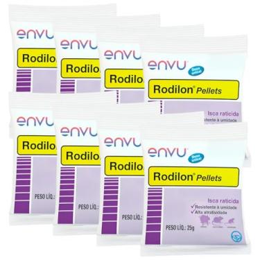 Imagem de Kit 8 Rodilon Pellets 25g Envu Isca Para Controle de Ratos e Camundongos