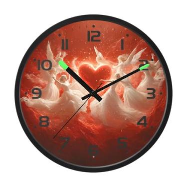 Imagem de SEHANY Lindo relógio de parede anjo silencioso sem tique-taque relógio redondo operado por bateria 30 cm controle de som luz noturna relógios de parede para sala de estar, cozinha, quarto, escritório