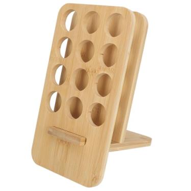 Imagem de Cryfokt Expositor de óleo Essencial de Madeira Elegante Rack de Aromaterapia Contém 12 Garrafas de 10ml para Armazenamento Doméstico