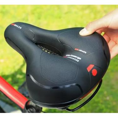 Imagem de Assento De Bicicleta Selim Macio Largo C/sinalizador Refletivo