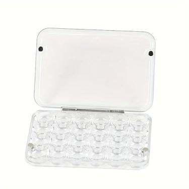 Imagem de 1 caixa magnética para aquarela com 24 compartimentos | Capa portátil de 0,8 ml, capa transparente, mini caixa hidratante, adequada para artistas e entusiastas amadores (transparente)