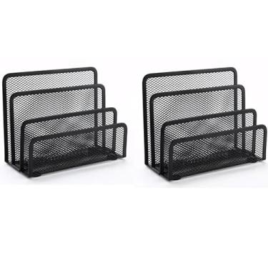 Imagem de Organizador Mesa Escritório Porta Carta Papel Porta Objeto 3 Divisórias 17,5 cm x 14 cm x 7,5 cm para Casa, Home Office e Escola, Adaptado ao Estilo Brasileiro(2 uni)