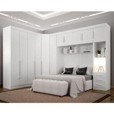Imagem de Quarto De Casal Modulado 11 Portas Orion Ambiente Branco - Leifer Móve