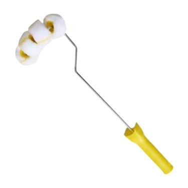 Imagem de predolo Rolo de pintura para tubos com estrutura, ferramenta de pintura doméstica com rolo curvo para tubos, ideal para locais apertados, como corrimãos e, com 4 Rodas