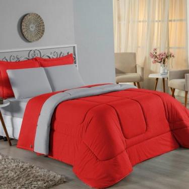 Imagem de Kit Edredom Dupla Face + Jogo de Lençol King Nobre 6 peças Malha 100% 