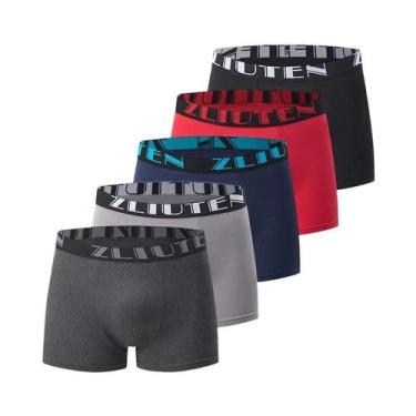 Imagem de Cuecas Boxer Masculinas plus Size Pretas Com Estampa Dourada, Pacote C