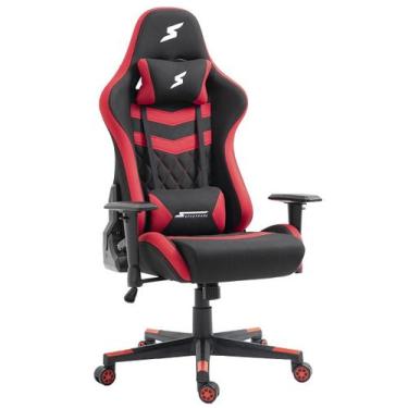 Imagem de Cadeira Gamer SuperFrame Sport, Reclinável, 2D, Preta e Vermelha