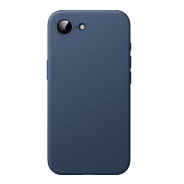 Imagem de JETech Capa Silicone Líquido para iPhone 16e 6,1 Polegadas 2025, Case Protetora de Corpo Inteiro com Toque Macio e Sedoso, Capinha Antirriscos com Forro de Microfibra (Azul-marinho)