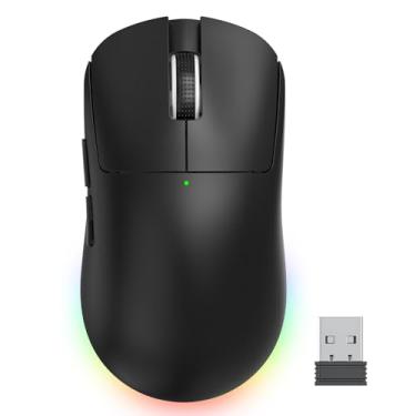 Imagem de Mouse para jogos sem fio recarregável - 10.000 DPI ajustável, vida útil da bateria ultra longa de 120 horas, modos de conexão dupla (Bluetooth 5.2/3.0 e receptor USB tipo C 2,4 GHz) compatível com PC