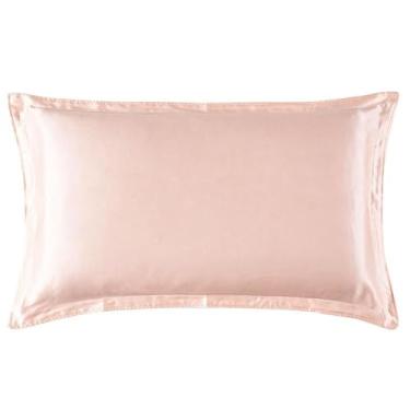 Imagem de 1 par de fronhas de seda com capa de almofada macia envelope para um sono saudável, fronha de seda de cor sólida (A 48 * 74 cm)