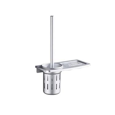 Imagem de Conjunto de escova de vaso sanitário e suporte, suporte de escova de limpeza com escova de vaso sanitário, montagem na parede, conjunto de escova de vaso sanitário para limpeza de vaso sanitário (A)