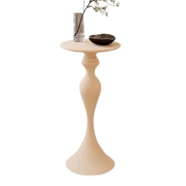 Imagem de Mesa lateral redonda elegante, mesa de canto de metal com design moderno, mesa de destaque pequena para varanda, sala de estar, quarto e espaços pequenos, A