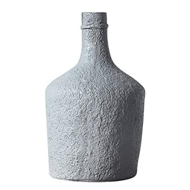 Imagem de Vaso vintage de flores chique gasto vaso de fazenda rústico lata de leite jarra de lata de lata balde primitivo jarro de flores para decoração de casa jardim festa de casamento (B)