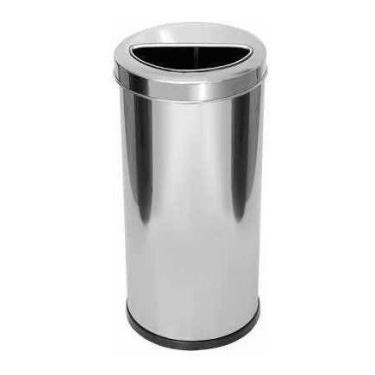 Imagem de Lixeira Meia Lua Lixeira Em Aço Inox Com Aro Meia Lua 22l - jsn