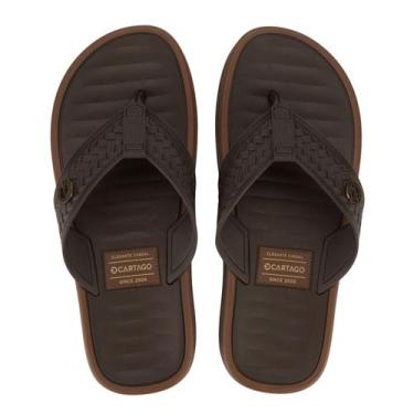 Imagem de Chinelo Cartago Coimbra 12285 Sandália Casual Dedo Leve -, Marrom, Mar
