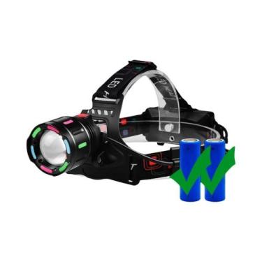 Imagem de Lanterna De Cabeça LED Fluorescente Recarregável USB De Alta Potência,