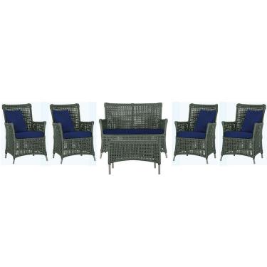 Imagem de Jogo Sofá 4 Poltronas E Mesa Igapó Fendi E10 Trama Original Verde