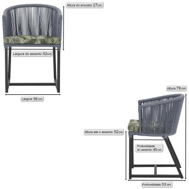 Imagem de 7 Cadeiras De Jantar área Noronha Preta E5 Trama Original Prata